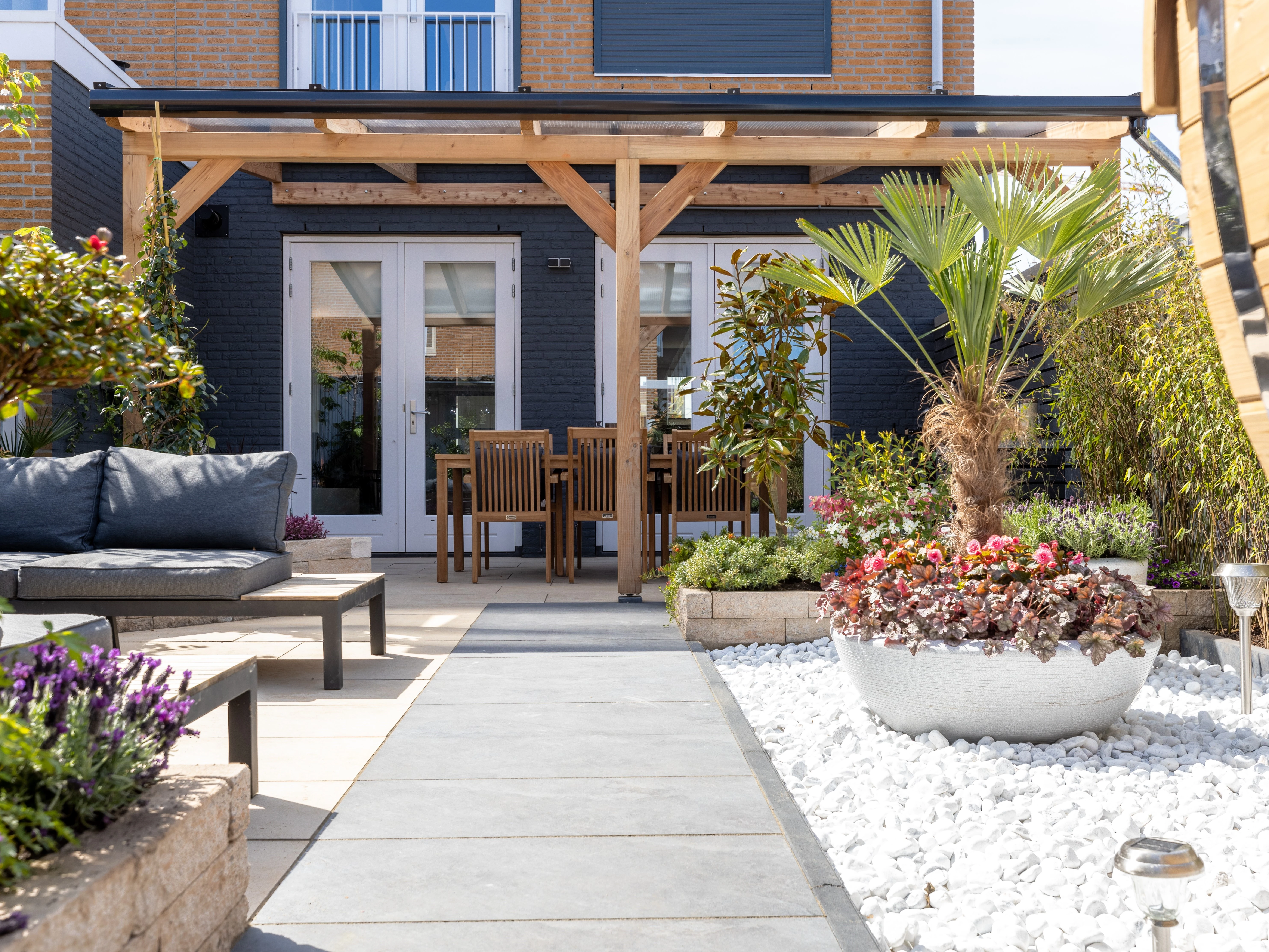 Douglas Terrasoverkapping Polycarbonaat Opaal Geschaafd 300 x 300 cm - Afbeelding 9